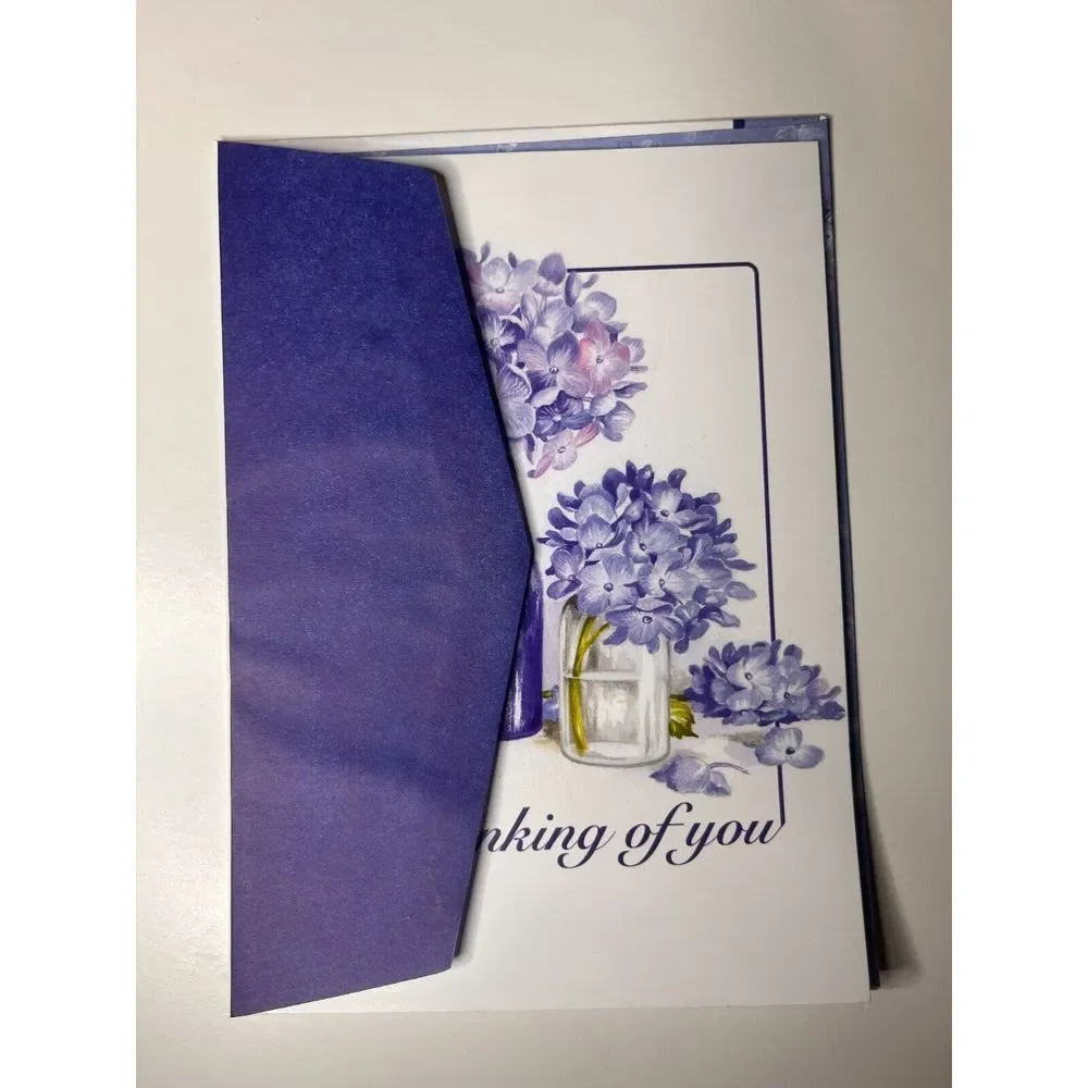 Habitat Hope Greeting‎ Collection Flowers 'Thinking of You' Purple Romantic Card